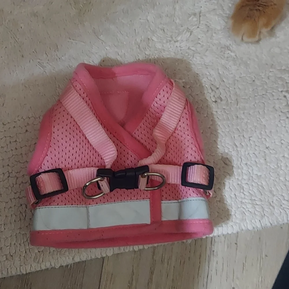 Pink Soft Mesh Cat Dog Harness Reflective No Choke Step-in Escape Proof Vest